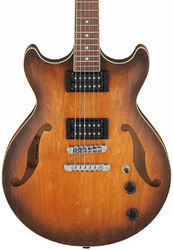 Semi hollow elektriche gitaar Ibanez AM53 TF Artcore - Tobacco flat