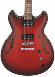 Semi hollow elektriche gitaar Ibanez AS53 SRF Artcore - Sunburst red flat