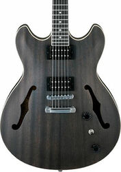 Semi hollow elektriche gitaar Ibanez AS53 TKF Artcore - Trans black flat