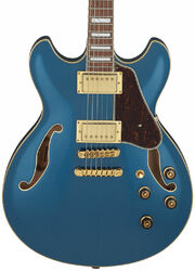 Semi hollow elektriche gitaar Ibanez AS73G PBM Artcore - Prussian blue metallic
