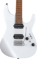 Elektrische gitaar in str-vorm Ibanez AZ2402 PWF Prestige Japan - Pearl white flat