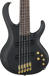 Solid body elektrische bas Ibanez Bass Workshop BTB605LM BKF 5-String - black flat