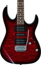 Elektrische gitaar in str-vorm Ibanez GRX70QA TRB GIO - Transparent red burst