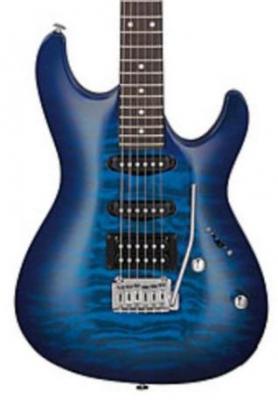 Solid body elektrische gitaar Ibanez GSA60QA TBB GIO - Transparent blue burst