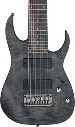 8 en 9 snarige elektrische gitaar Ibanez RG9PB TGF Axe Design Lab 9-String - Transparent grey flat