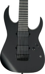 7-snarige elektrische gitaar Ibanez RGIXL7 BKF Iron Label - Black flat