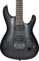 Elektrische gitaar in strat vorm Ibanez Prestige Japan S6621AH TGB - transparent grey burst