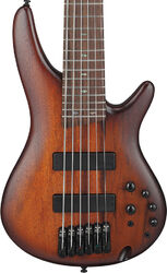 Solid body elektrische bas Ibanez Standard SR506A MHL 6-String - Mahogany brown burst low gloss