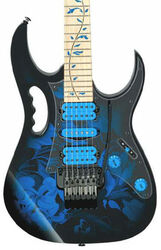 Elektrische gitaar in str-vorm Ibanez Steve Vai JEM77P BFP Premium - Blue floral pattern