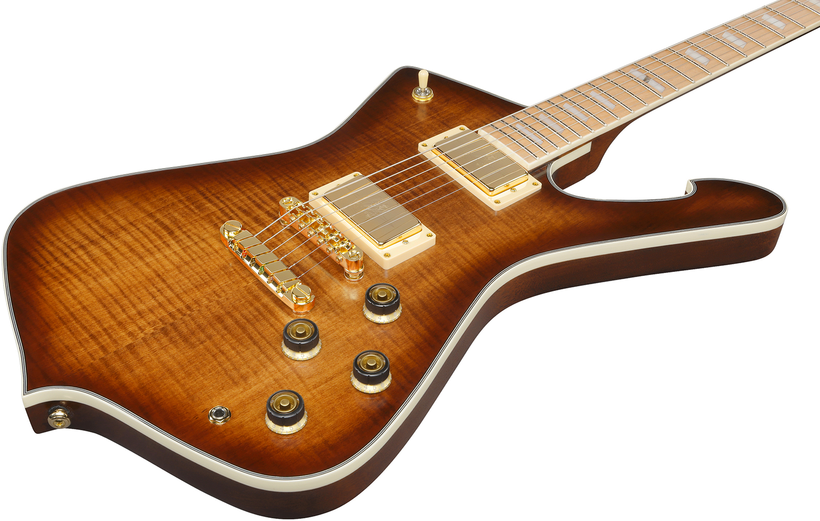 Ibanez Ic420mfm Cml Iceman 2h Ht Mn - Caramel Burst Low Gloss - Retro-rock elektrische gitaar - Variation 2