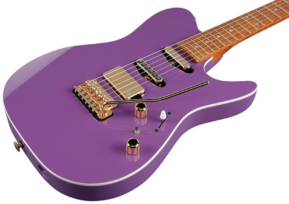 Ibanez Lari Basilio Lb1 Vl Jap Signature Hss Trem Mn - Violet - Televorm elektrische gitaar - Variation 2