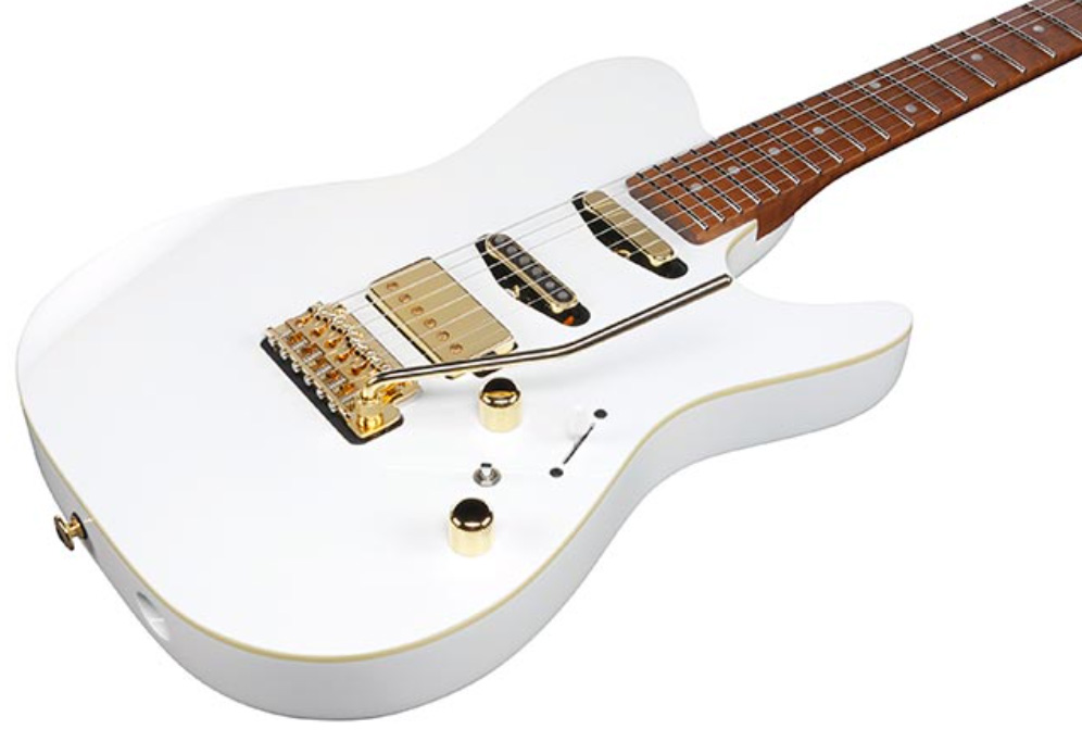 Ibanez Lari Basilio Lb1 Wh Jap Signature Hss Trem Mn - White - Televorm elektrische gitaar - Variation 2