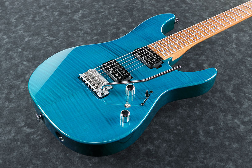 Ibanez Martin Miller Mm1 Tab Japon Signature Hh Seymour Duncan Trem Mn +etui - Trans Aqua Blue - Elektrische gitaar in Str-vorm - Variation 1