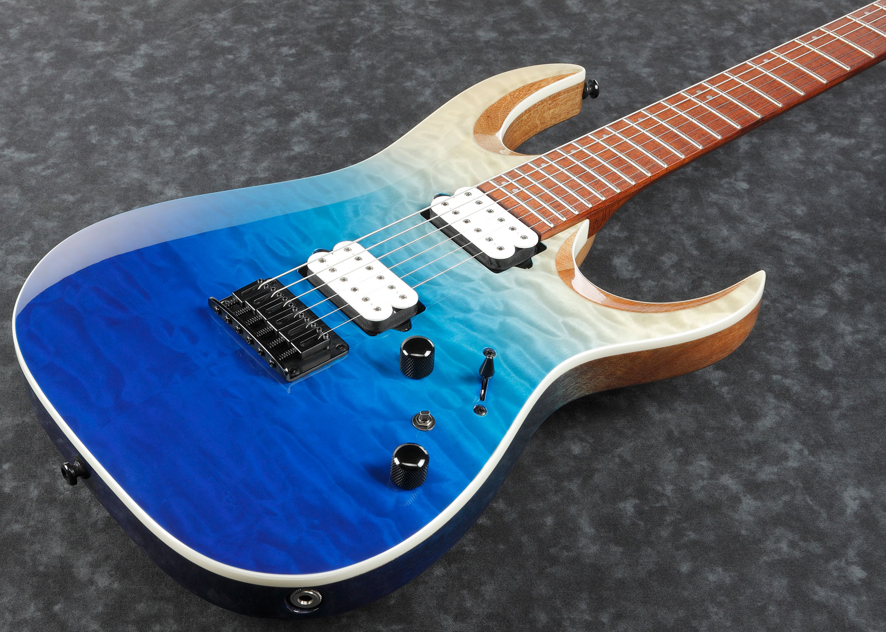 Ibanez Rga42hpqm Big Standard Ht Hh Dimarzio Jat - Blue Iceberg Gradation - Elektrische gitaar in Str-vorm - Variation 2