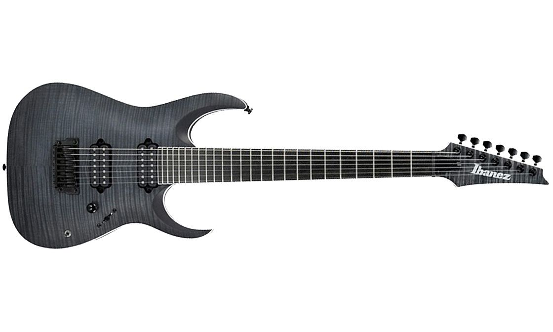 Ibanez Rgaix7fm Tgf Iron Label Hh Ht Eb - Transparent Gray Flat - 7-snarige elektrische gitaar - Variation 1