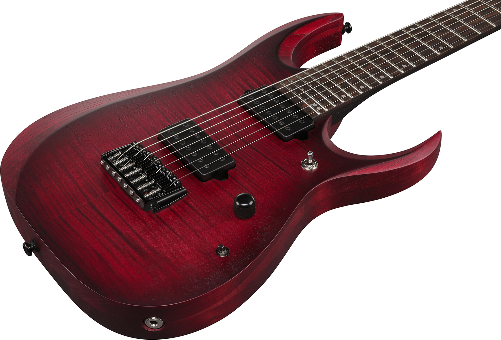 Ibanez Rgd721fa Wuf Iron Label 7c Baryton 2h Dimarzio Ht Eb - Stained Wine Red Burst Flat - Bariton elektrische gitaar - Variation 2