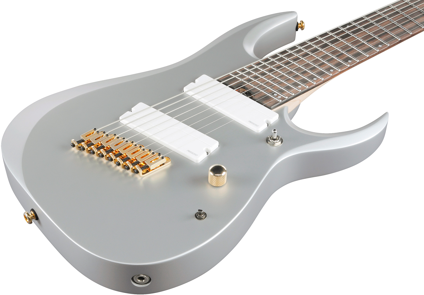 Ibanez Rgdms8 Csm Axe Design Lab 8c Multiscale 2h Fishman Fluence Modern Ht Eb - Classic Silver Matte - 8 en 9 snarige elektrische gitaar - Variation 