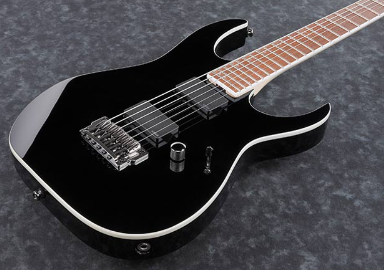 Ibanez Rgib21 Bk Iron Label Hh Emg Ht Jat - Black - Bariton elektrische gitaar - Variation 1