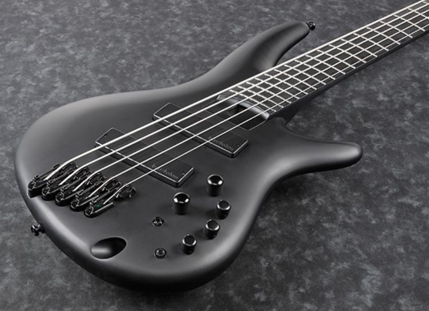 Ibanez Srms625ex Bkf Iron Label 5c Active Bartolini Ebo - Black Flat - Solid body elektrische bas - Variation 2