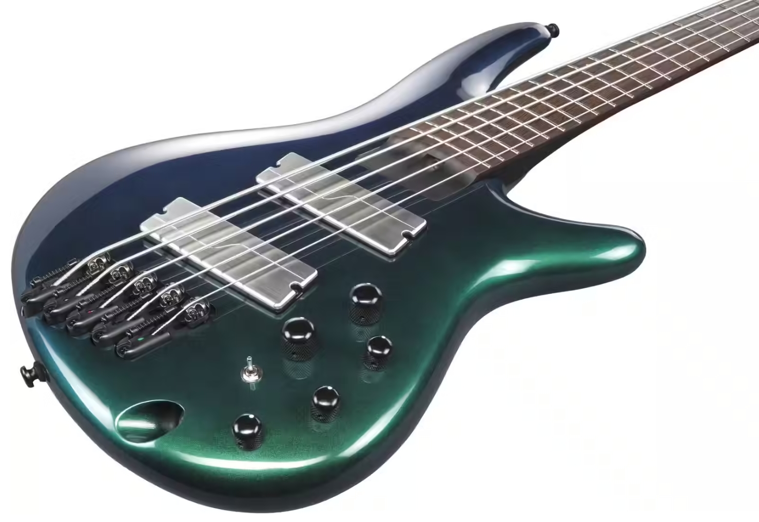 Ibanez Srms725 Bcm Workshop 5c Multiscale Active Fishman Fluence Pp - Blue Chameleon - Solid body elektrische bas - Variation 2