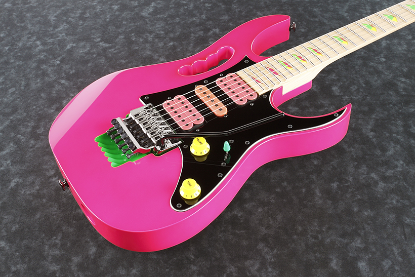 Ibanez Steve Vai Jem777 Sk Japan Hsh Dimarzio Fr - Shocking Pink - Elektrische gitaar in Str-vorm - Variation 1