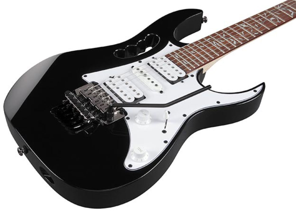 Ibanez Steve Vai Jemjr Bk Signature Hsh Fr Jat - Black - Elektrische gitaar in Str-vorm - Variation 2