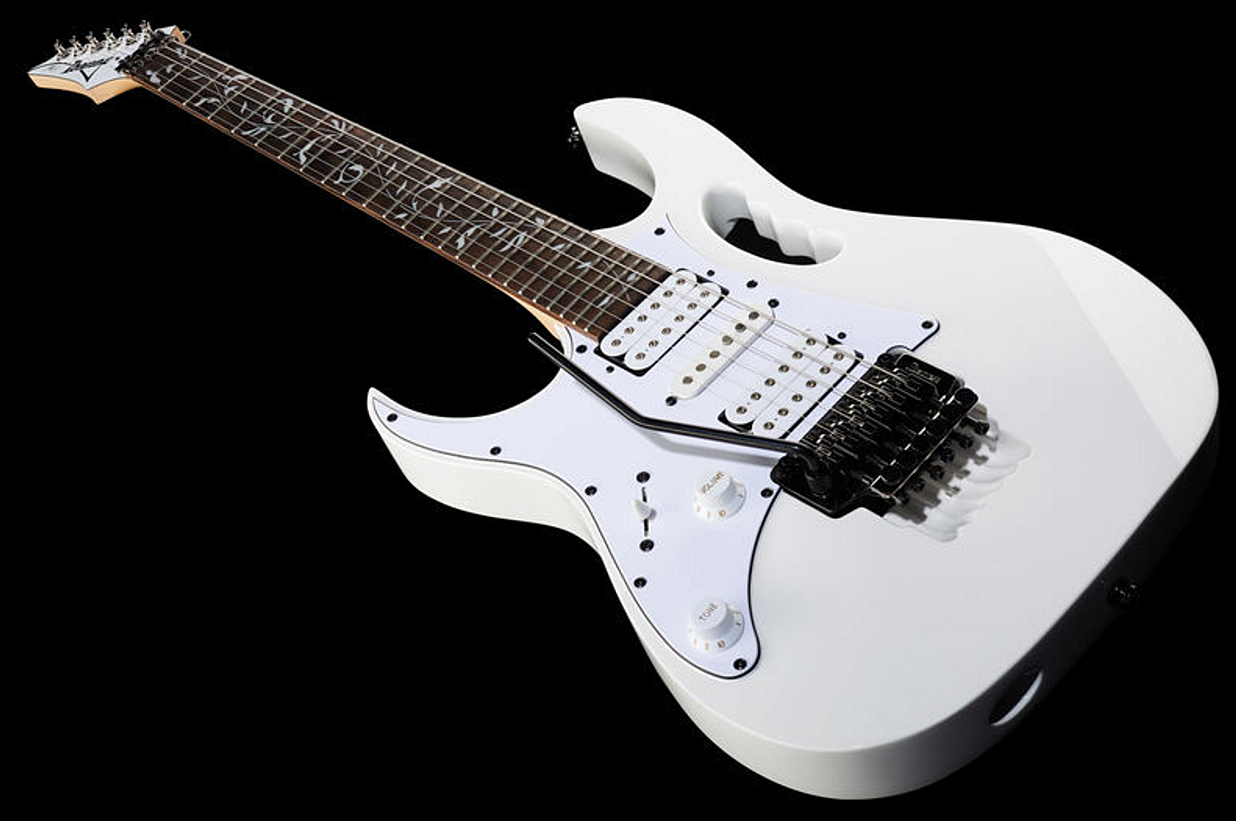 Ibanez Steve Vai Jemjrl Signature Gaucher Fr Hh Ja - White - Linkshandige elektrische gitaar - Variation 1