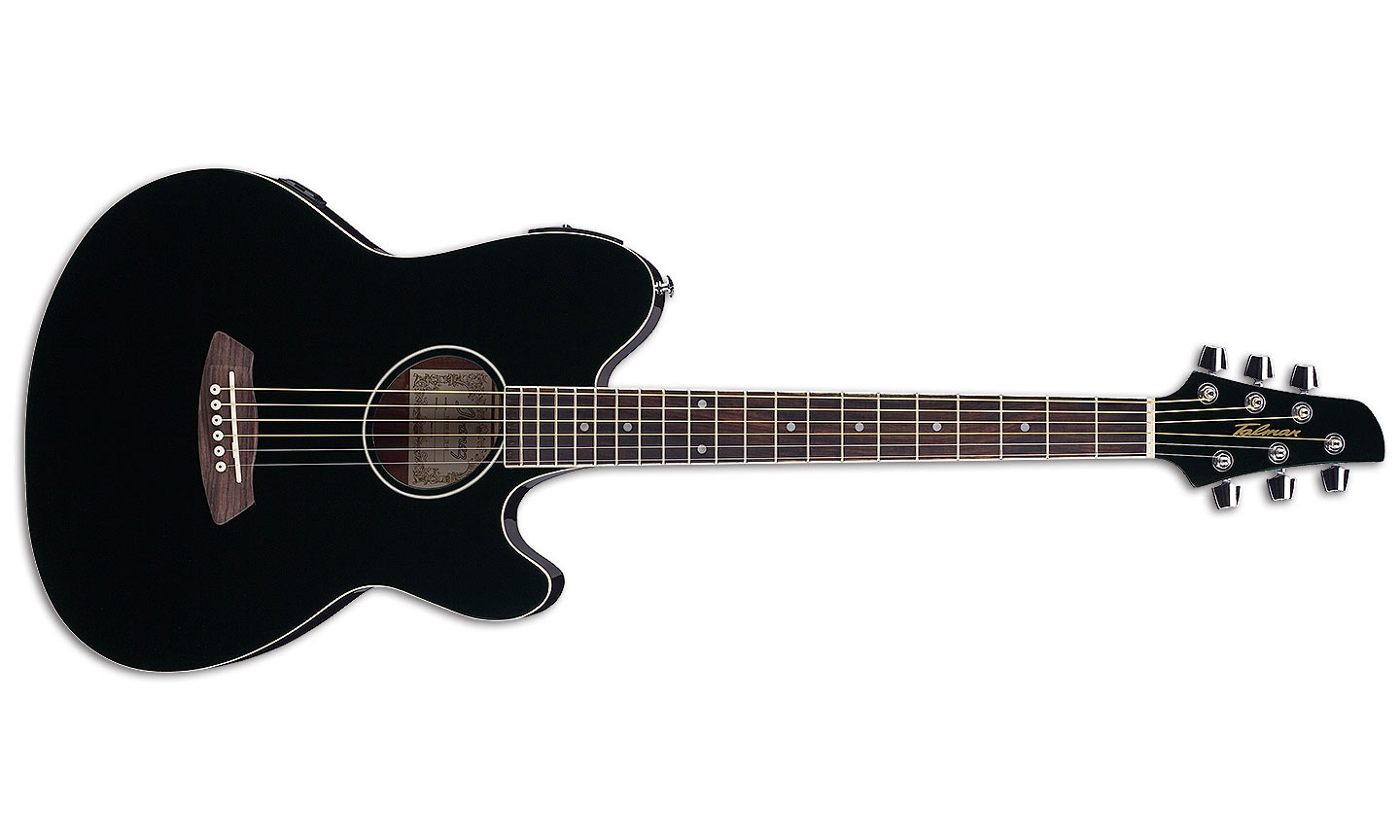 Ibanez Tcy10e Bk Talman Cw Epicea Sapele Pur - Black - Folk gitaar - Variation 1