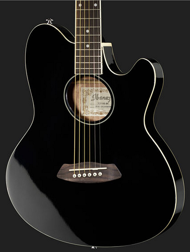 Ibanez Tcy10e Bk Talman Cw Epicea Sapele Pur - Black - Folk gitaar - Variation 2