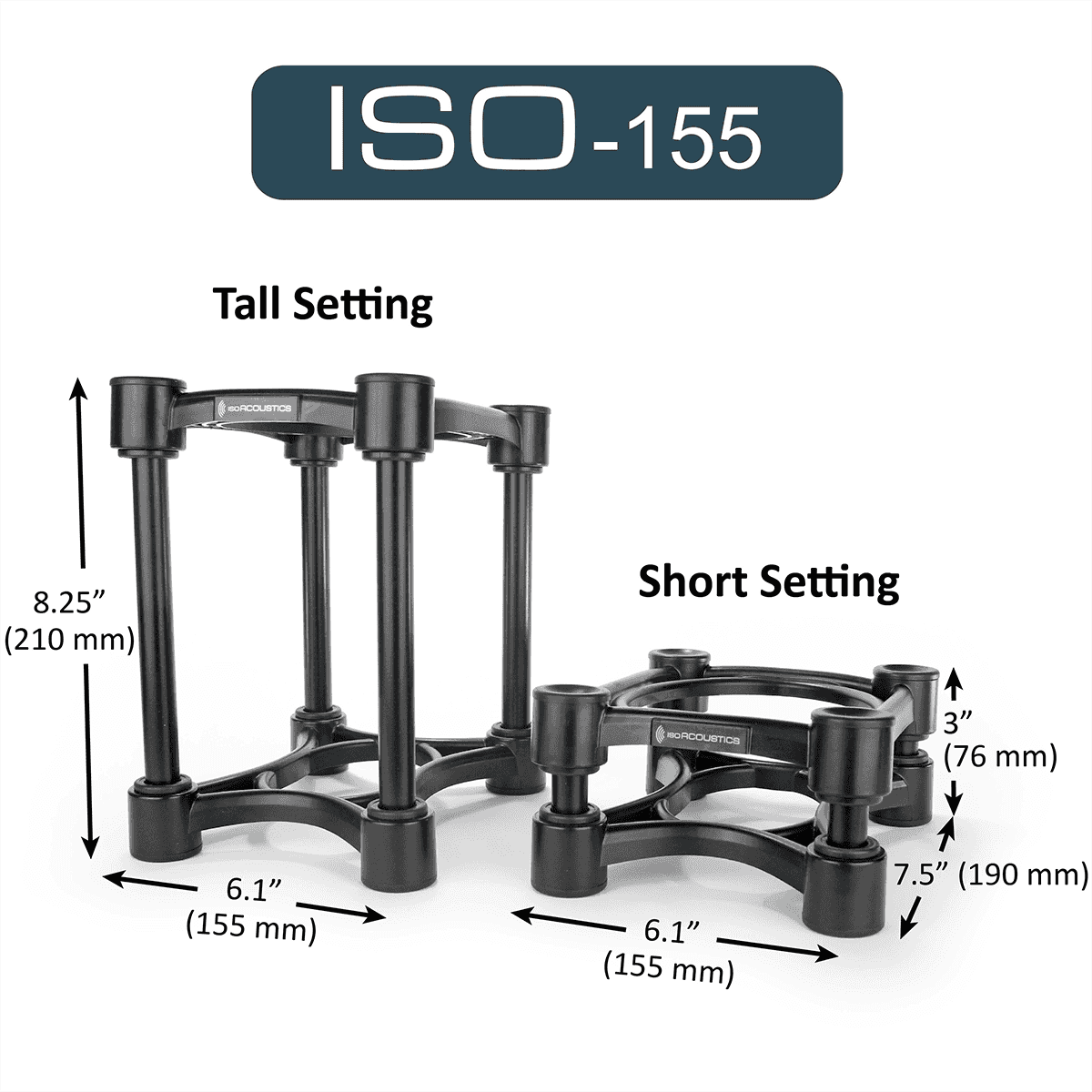 Isoacoustics Iso-155 (2 Supports) - Studiostandaard - Variation 1