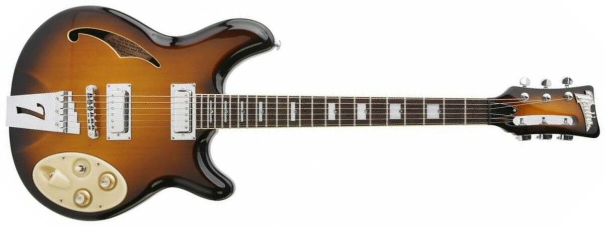 Italia Rimini 6 - 2 Tone Sunburst - Semi hollow elektriche gitaar - Main picture