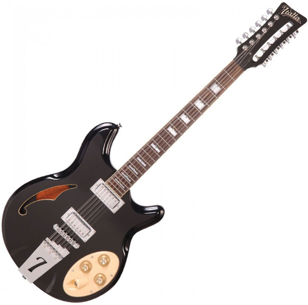 Italia Rimini 12 - Black - Semi hollow elektriche gitaar - Variation 2