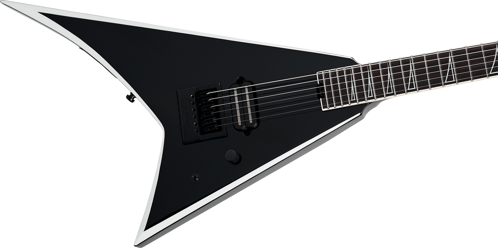 Jackson Christian Andrieu Rhoads Rr24 Evtn Cor Signature Cor 1h Fishman Fluence Ht Eb - Black W/ White Bevels - Kenmerkende elektrische gitaar - Varia