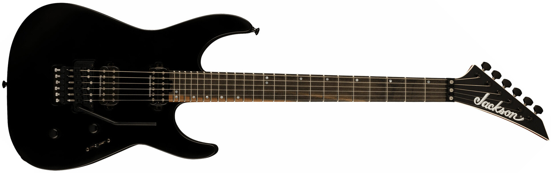 Jackson American Virtuoso 2h Seymour Duncan Fr Eb - Satin Black - Elektrische gitaar in Str-vorm - Main picture