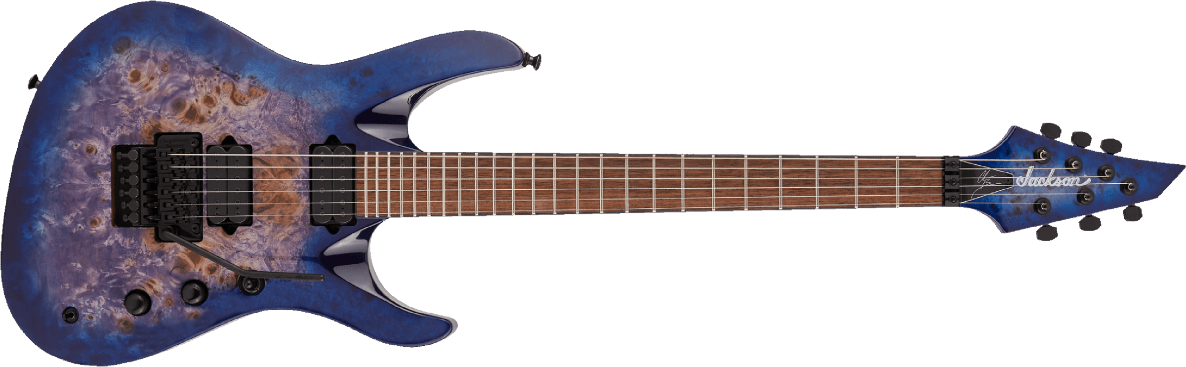 Jackson Chris Broderick Soloist 6 Pro 2h Dimarzio Fr Lau - Trans Blue Poplar - Elektrische gitaar in Str-vorm - Main picture