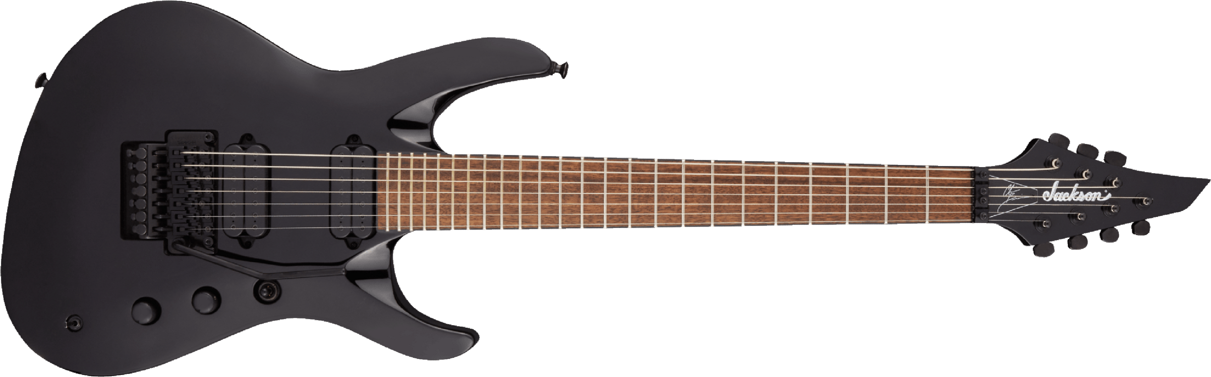 Jackson Chris Broderick Soloist 7 Pro Signature 2h Dimarzio Fr Lau - Gloss Black - 7-snarige elektrische gitaar - Main picture