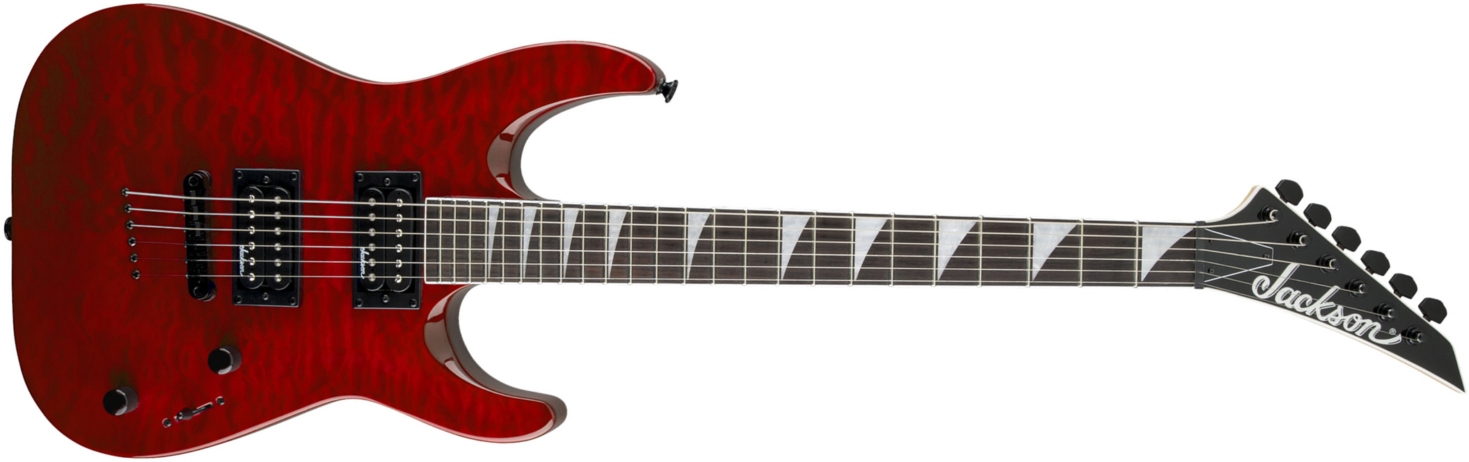 Jackson Dinky Arch Top Js32tq Dka  Hh Ht Ama - Transparent Red - Metalen elektrische gitaar - Main picture