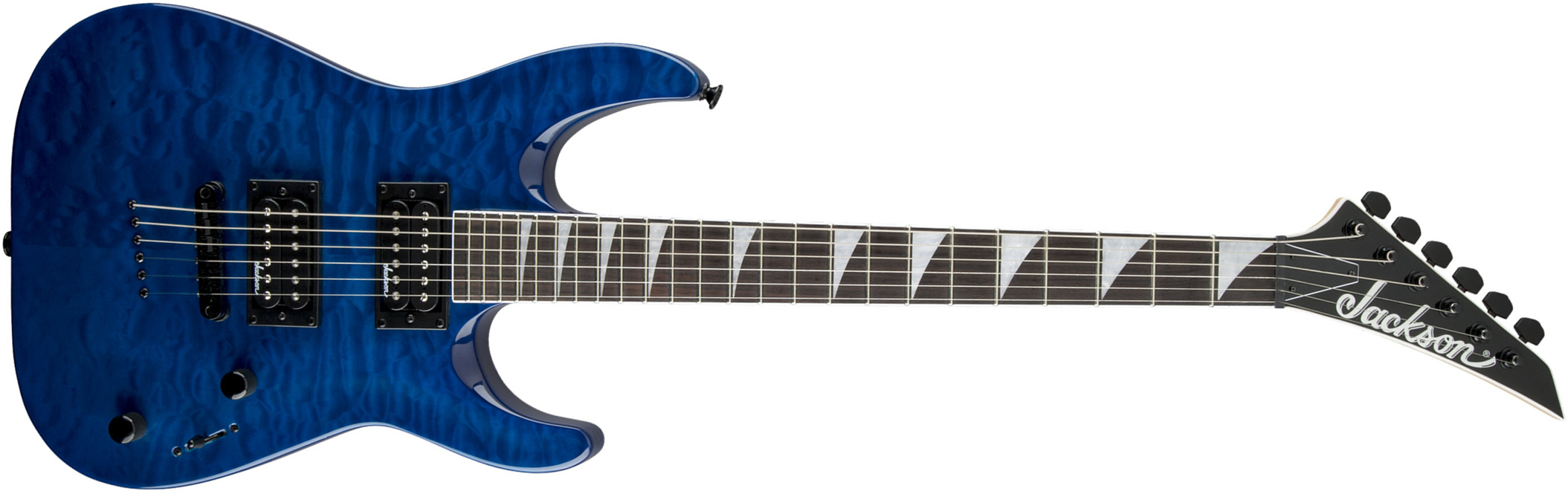 Jackson Dinky Arch Top Js32tq Dka  Hh Ht Ama - Transparent Blue - Metalen elektrische gitaar - Main picture