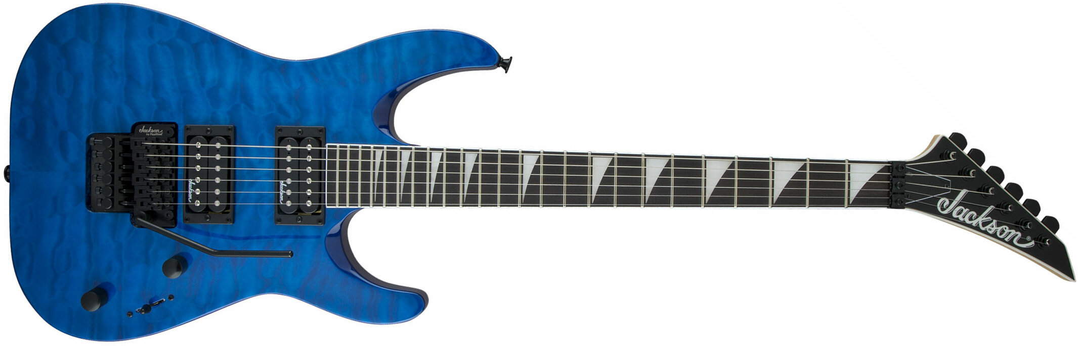 Jackson Dinky Archtop Js32q Dka 2h Fr Ama - Trans Blue - Guitarra eléctrica de doble corte. - Main picture