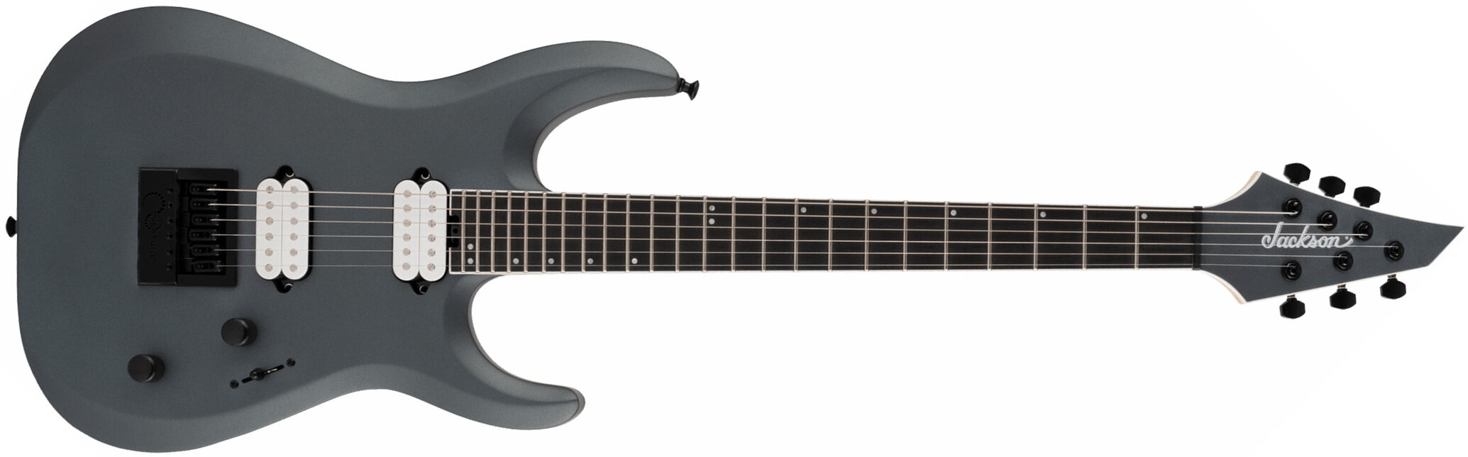 Jackson Dinky Dk Modern Evertune 6 Pro 2h Fishman Fluence Eb - Satin Graphite - Elektrische gitaar in Str-vorm - Main picture