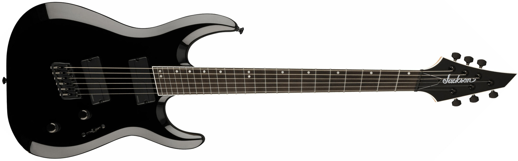 Jackson Dinky Dk Modern Ms Pro Plus Ht6 Cor Mulstiscale 2h Fishman Fluence Modern Eb - Gloss Black - Multi-scale gitaar - Main picture