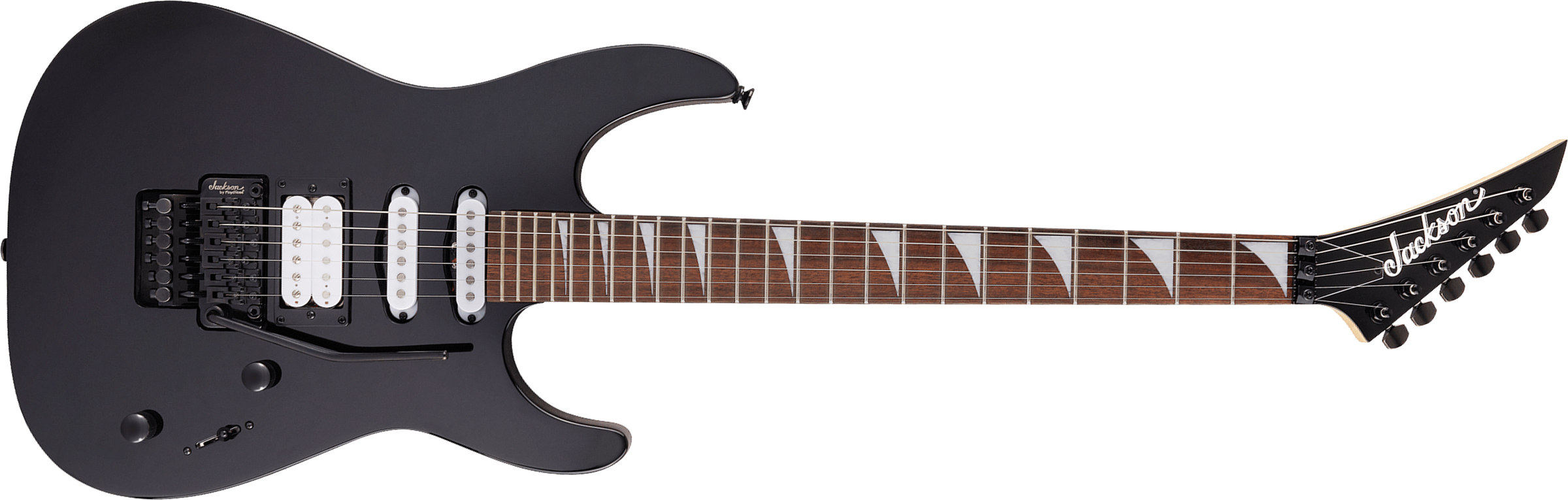Jackson Dinky Dk3xr Hss Fr Lau - Gloss Black - Elektrische gitaar in Str-vorm - Main picture