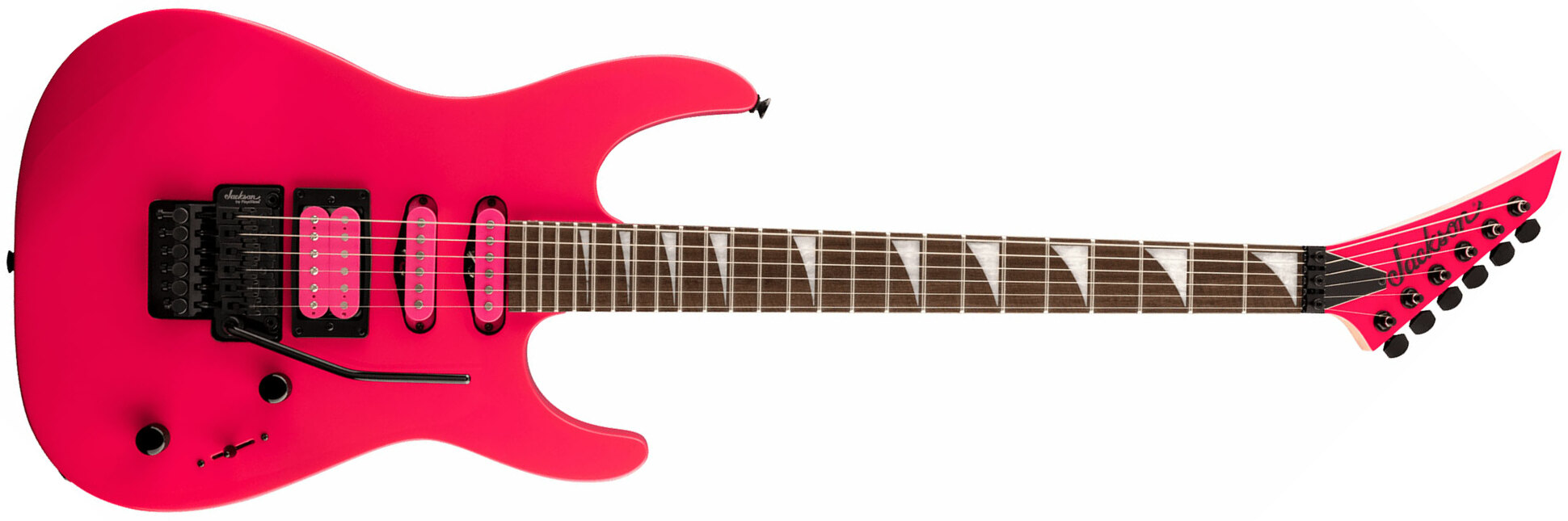 Jackson Dinky Dk3xr Hss Fr Lau - Neon Pink - Elektrische gitaar in Str-vorm - Main picture