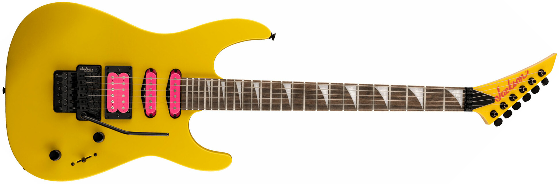 Jackson Dinky Dk3xr Hss Fr Lau - Caution Yellow - Elektrische gitaar in Str-vorm - Main picture