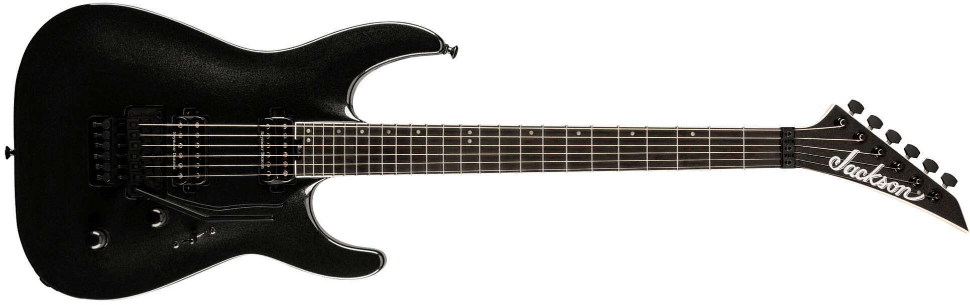 Jackson Dinky Dka Pro Plus 2h Seymour Duncan Fr Eb - Metallic Black - Elektrische gitaar in Str-vorm - Main picture