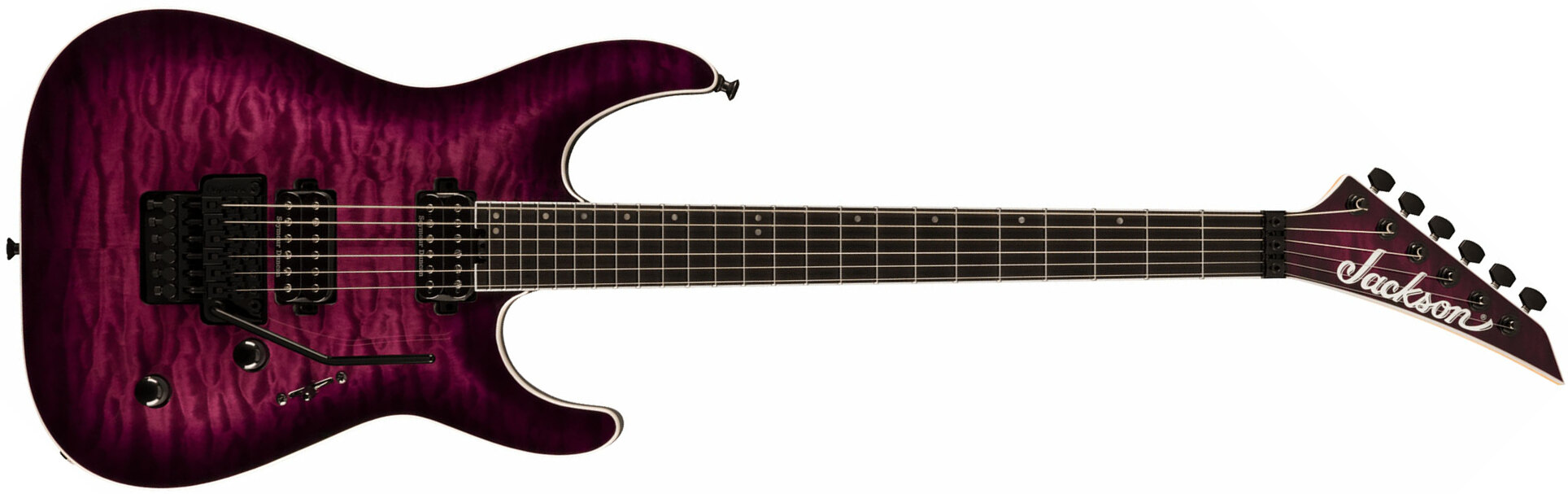 Jackson Dinky Dkaq Pro Plus 2h Seymour Duncan Fr Eb - Transparent Purple Burst - Elektrische gitaar in Str-vorm - Main picture