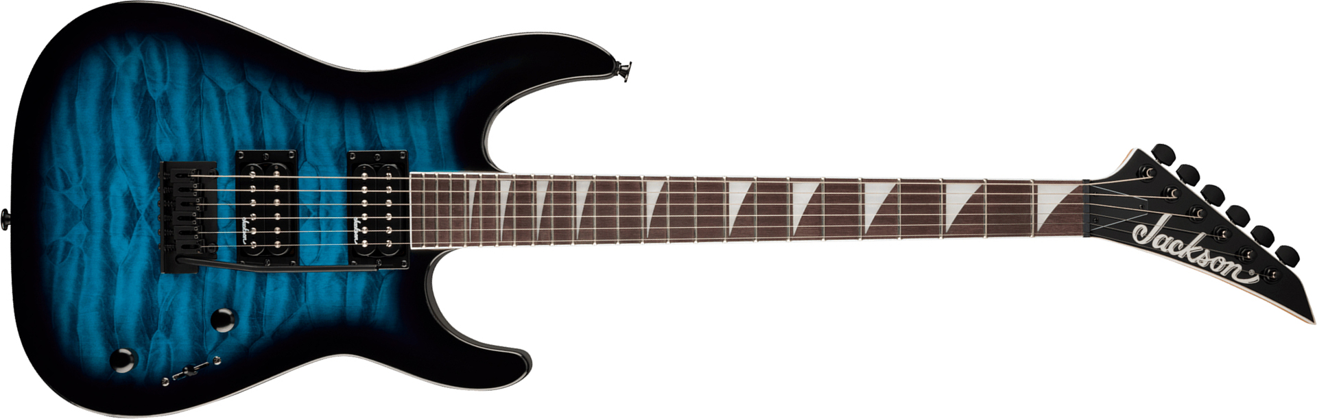 Jackson Dinky Js20 Dkq 2pt 2h Trem Ama - Transparent Blue Burst - Elektrische gitaar in Strat vorm - Main picture