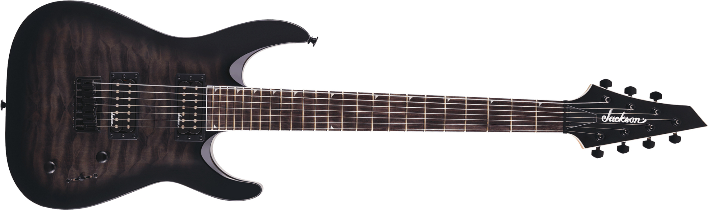 Jackson Dinky Js22q-7 Dka Ht Arch Top 2h Ht Ama - Transparent Black Burst - 7-snarige elektrische gitaar - Main picture