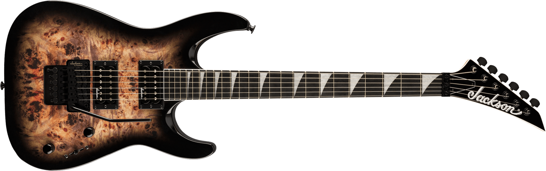 Jackson Dinky Js32 Dkap 2h Fr Ama - Transparent Black Burst - Elektrische gitaar in Strat vorm - Main picture