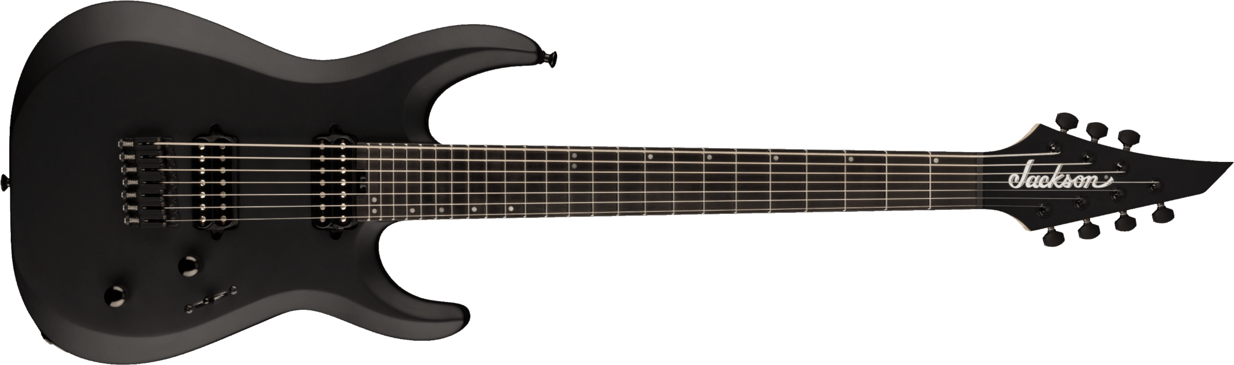 Jackson Dinky Mdk Ht7 Pro Plus 2h Bare Knuckle Eb - Satin Black - 7-snarige elektrische gitaar - Main picture